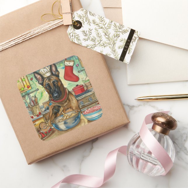 Pegatina Cuadrada Festividad belga en Malinoi: Navidades festivos (Regalar)