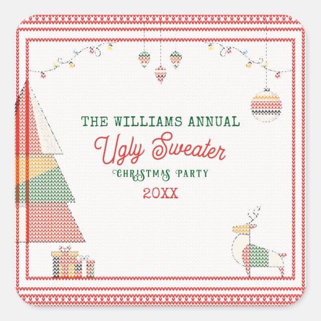 Pegatina Cuadrada Festividad de los Navidades más vistosos del concu (Anverso)