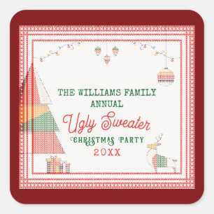 Pegatina Cuadrada Festividad de los Navidades más vistosos del concu