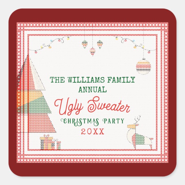 Pegatina Cuadrada Festividad de los Navidades más vistosos del concu (Anverso)