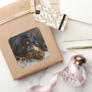 Pegatina Cuadrada Festividad de los Navidades tibetanos de perros es