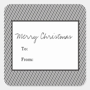 Pegatina Cuadrada Festividad diagonal negra en franjas feriadas