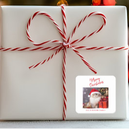 Pegatina Cuadrada Festividad personalizada de fotos de gatos de navi