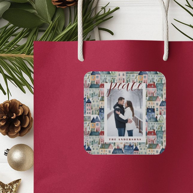 Pegatina Cuadrada Festividades coloridas de navidades (Subido por el creador)