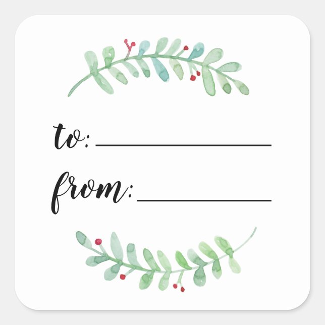 Pegatina Cuadrada Festividades de Merry Garland en el intercambio de (Anverso)