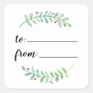 Pegatina Cuadrada Festividades de Merry Garland en el intercambio de