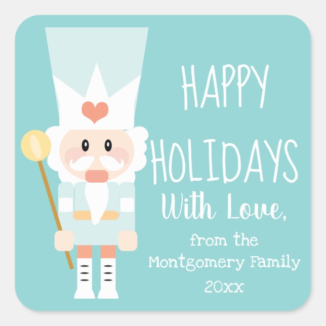 Pegatina Cuadrada Festividades Felices de los Pegatinas de la Navida (Anverso)