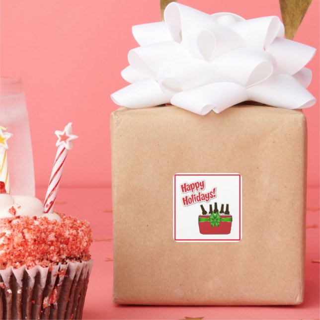Pegatina Cuadrada Festividades Felices del Helado Chest Beer Cooler (Fiesta)
