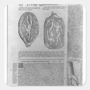 Pegatina Cuadrada Feto, ilustracion de 'Oeuvres'