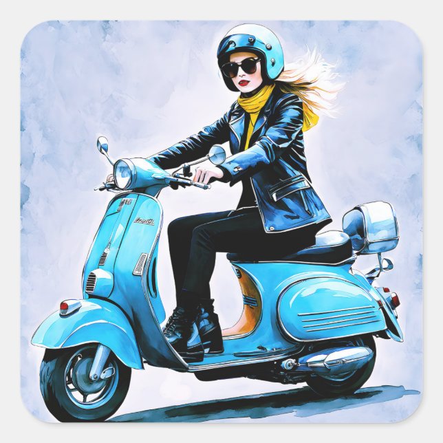 Pegatina Cuadrada "Fiamma" "Corsa Elegante" - Viaje elegante (Anverso)