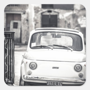 Pegatina Cuadrada Fiat 500, Cinquecento en Italia