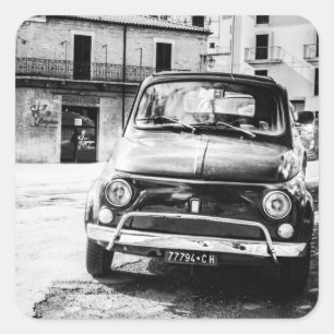 Pegatina Cuadrada Fiat 500, cinquecento en Italia, regalo clásico