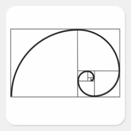 Pegatina Cuadrada Fibonacci Ratio