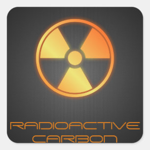 Pegatina Cuadrada fibra de carbono radioactiva
