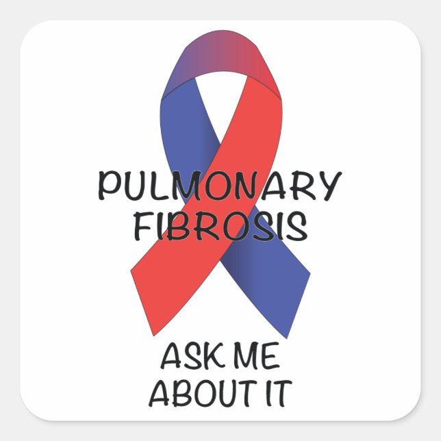 Pegatina Cuadrada Fibrosis pulmonar (Anverso)