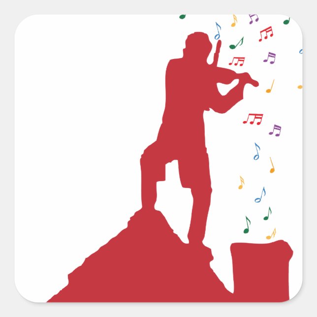 Pegatina Cuadrada Fiddler (Anverso)