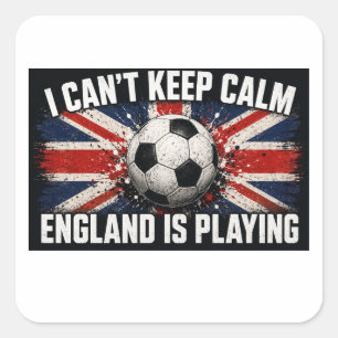 Pegatina Cuadrada Fiebre del Fútbol Torneo Mundial Union Jack.