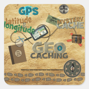Pegatina Cuadrada Fiebre geocache - Personalizar