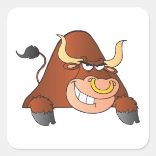 Pegatina Cuadrada Fierce Bull
