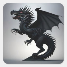 Fiero Dragón Negro Alado #2