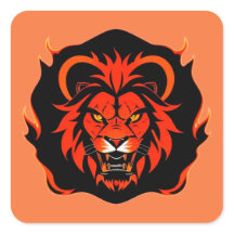 Fiery Lion Head Ilustracion