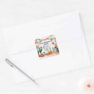 Pegatina Cuadrada Fiesta Cinco De Mayo