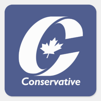 Pegatina Cuadrada Fiesta Conservador Canadiense