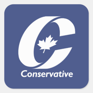 Pegatina Cuadrada Fiesta Conservador Canadiense