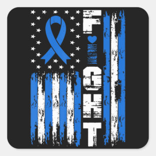 Pegatina Cuadrada Fiesta contra la toma de conciencia sobre Ataxia B