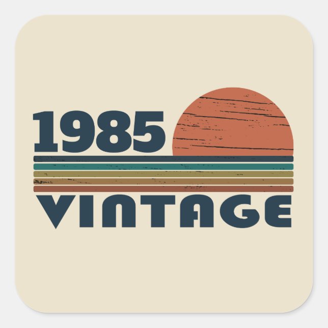 Pegatina Cuadrada Fiesta de 40 años de cuarenta años personalizada (Anverso)