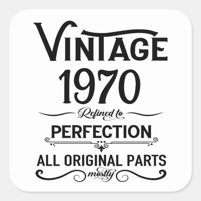 Pegatina Cuadrada Fiesta de 55 años de antigüedad personalizada (Anverso)