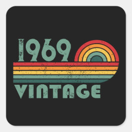 Pegatina Cuadrada Fiesta de 55 años de antigüedad personalizada