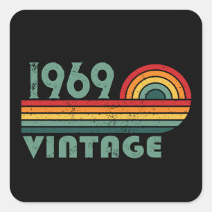 Pegatina Cuadrada Fiesta de 55 años de antigüedad personalizada