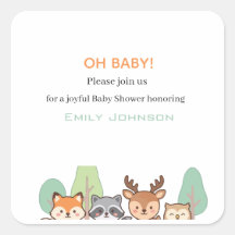 Fiesta de Baby Shower de Animales del Bosque Elega