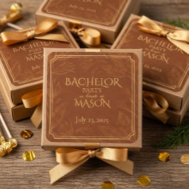 Pegatina Cuadrada Fiesta de Bachelor Temática del Bar Cigar