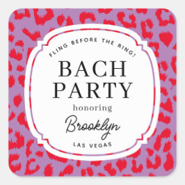 Pegatina Cuadrada Fiesta de bachillerato para la impresión de animal