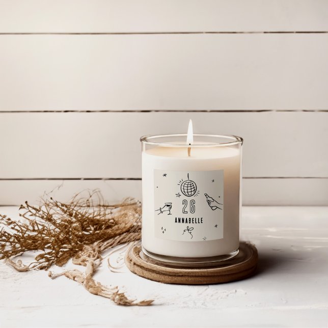 Pegatina Cuadrada fiesta de bebidas de 30 años dibujado a mano (Subido por el creador)