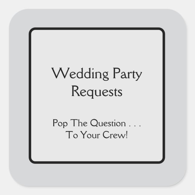 Pegatina Cuadrada Fiesta de bodas (Anverso)