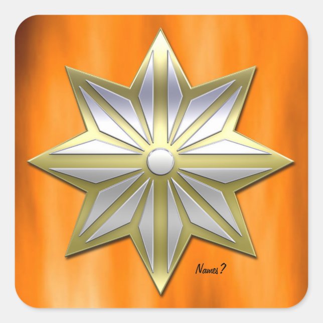 Pegatina Cuadrada Fiesta de Cena de Navidad (Anverso)