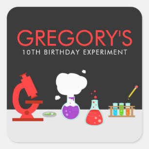 Pegatina Cuadrada Fiesta de Ciencias Infantiles