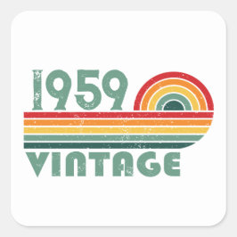 Pegatina Cuadrada Fiesta de cumpleaños 65º de cosecha personalizada