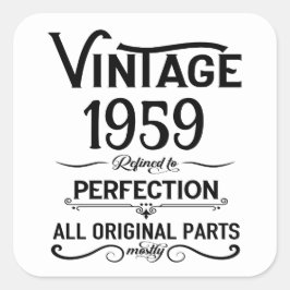 Pegatina Cuadrada Fiesta de cumpleaños 65 de la época de cosecha per