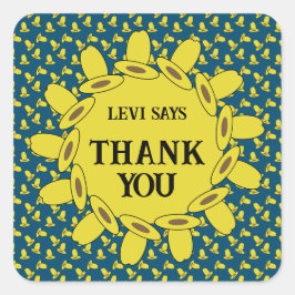 Pegatina Cuadrada Fiesta de cumpleaños de Cowboy