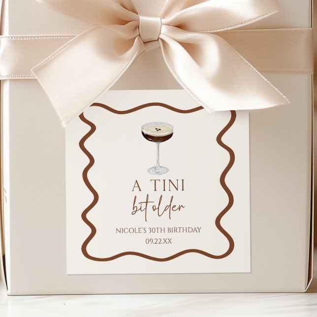 Pegatina Cuadrada Fiesta de cumpleaños de Expresso Martini, un poco  (Subido por el creador)