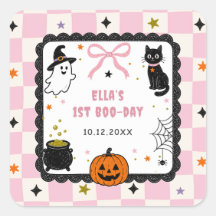 Fiesta de cumpleaños de Halloween de gingham rosa