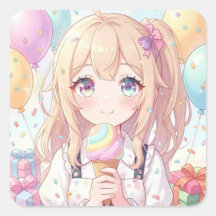 Fiesta de Cumpleaños de Helado de Chica Anime