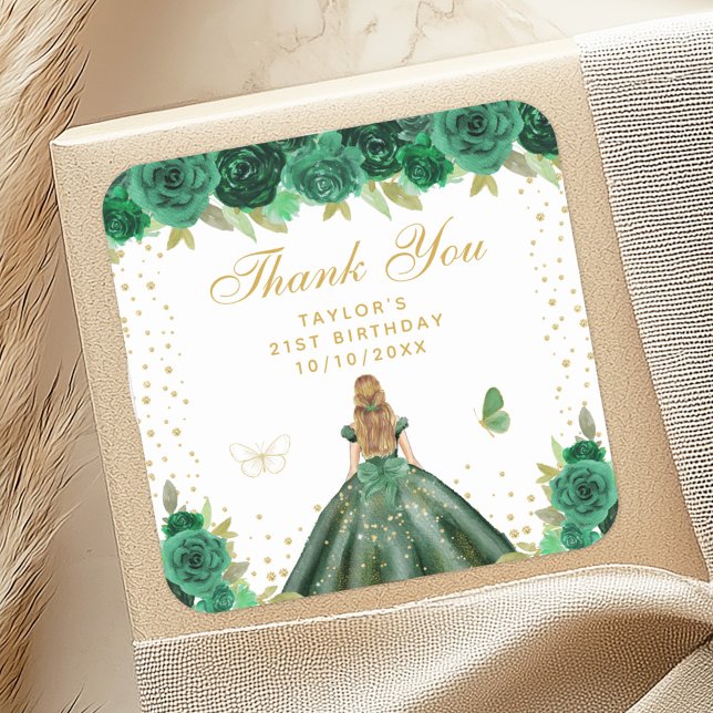 Pegatina Cuadrada Fiesta de cumpleaños de la Princesa de la Bandera  (Subido por el creador)