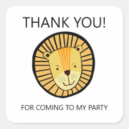 Pegatina Cuadrada Fiesta de cumpleaños de los chicos leones