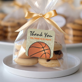 Pegatina Cuadrada Fiesta de cumpleaños del Baloncesto Infantil