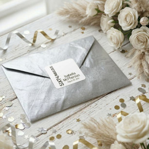 Pegatina Cuadrada Fiesta de cumpleaños moderna sesenta y fabulosa en